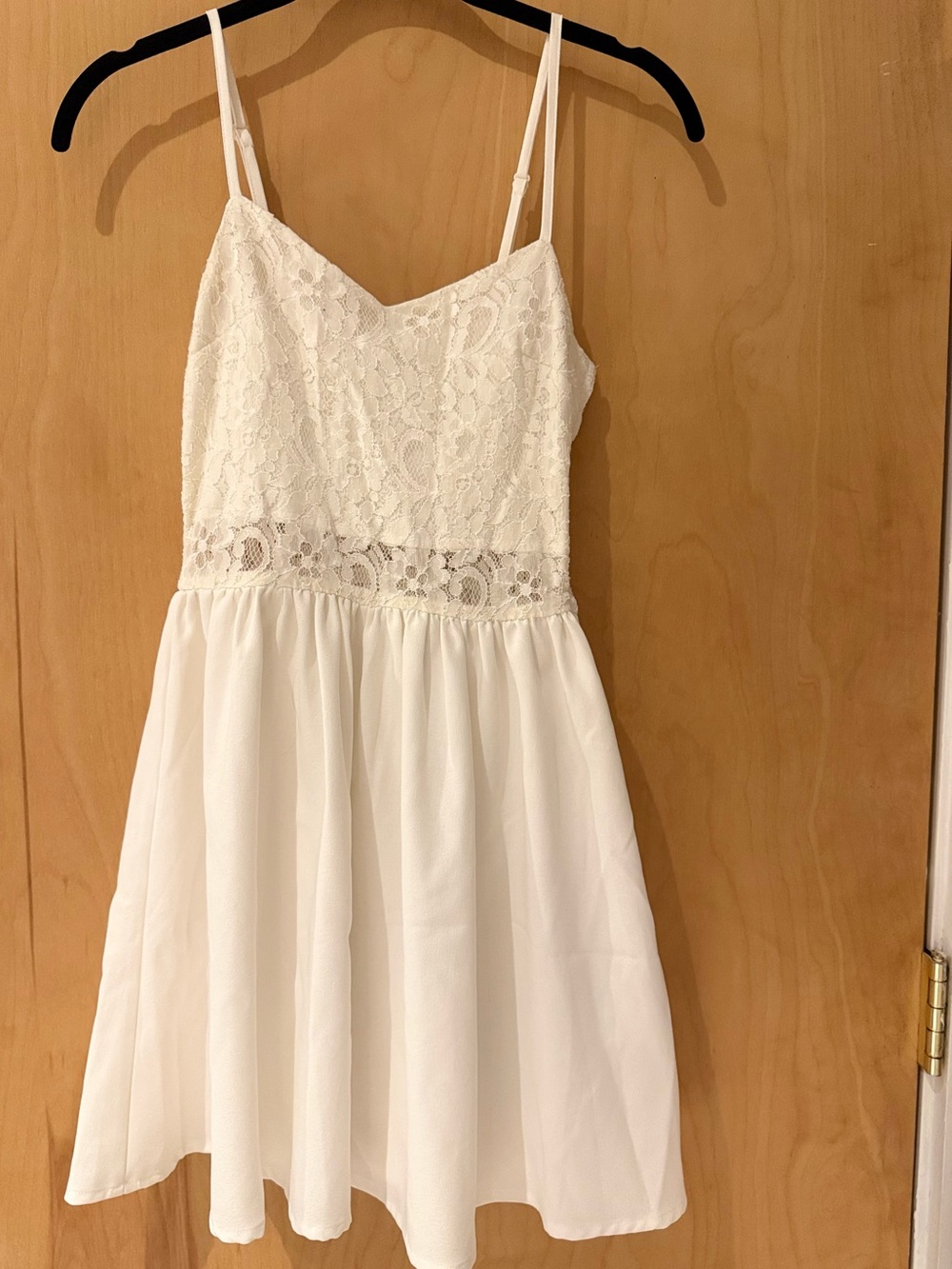 White Lace Bodice Chiffon Dress